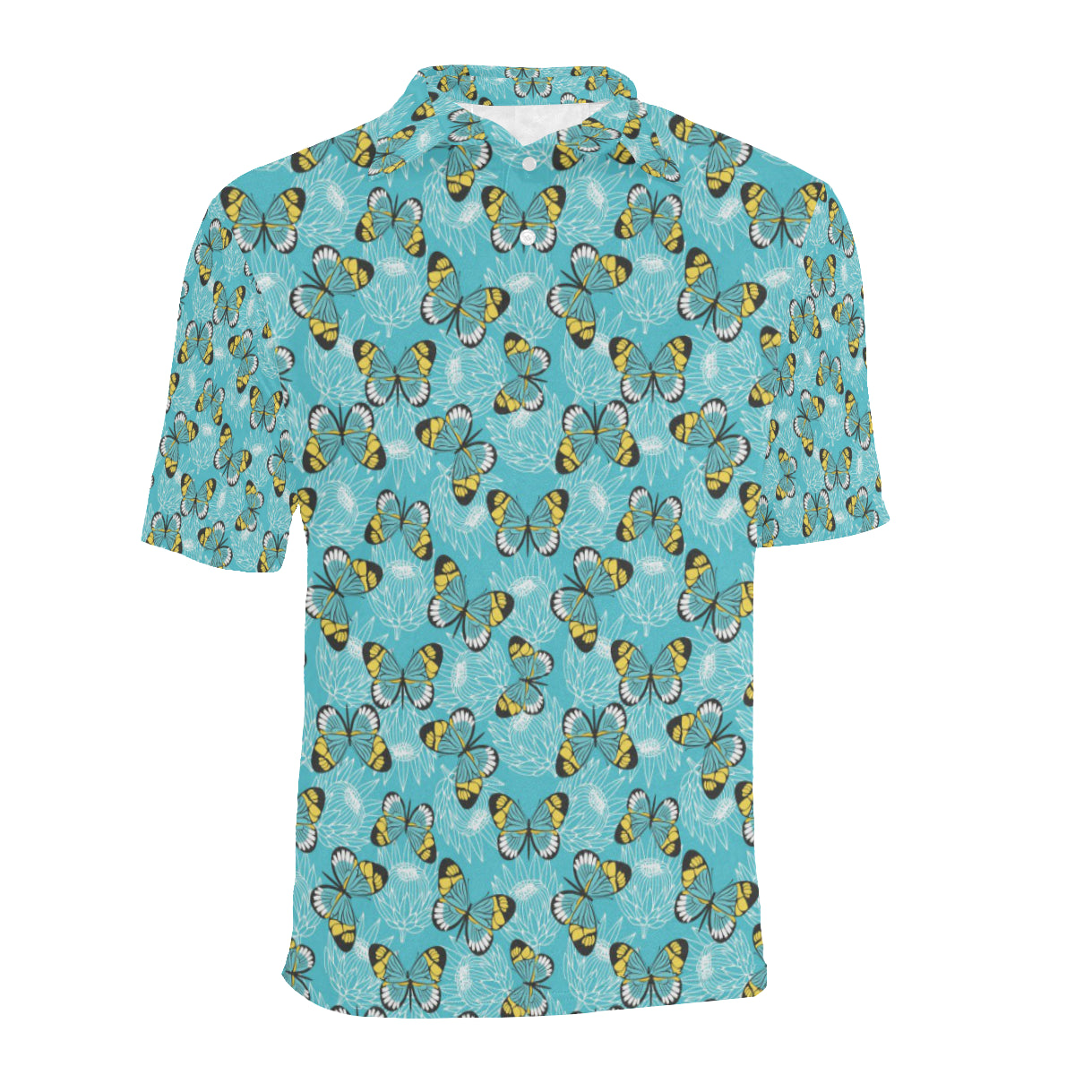 Butterfly Pattern Print Design 010 Men Polo Shirt