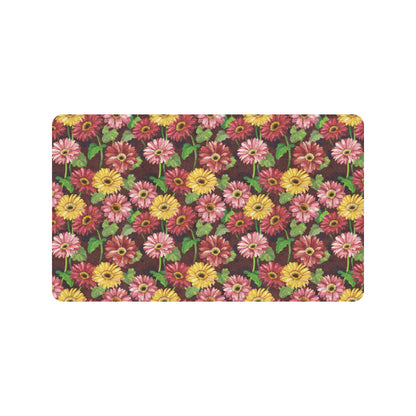 Daisy Gerbera Print Pattern Rubber Doormat