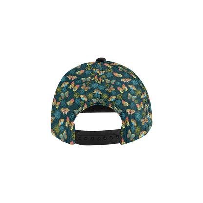 Butterfly Hand Draw Print Pattern Snapback Cap