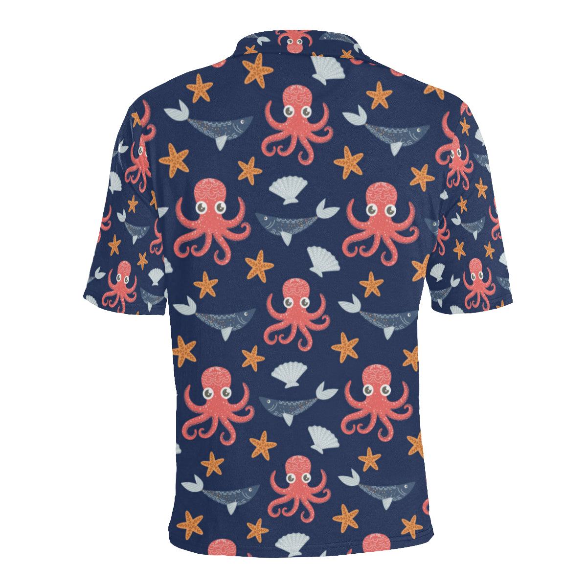 Octopus Pattern Print Design A04 Men Polo Shirt