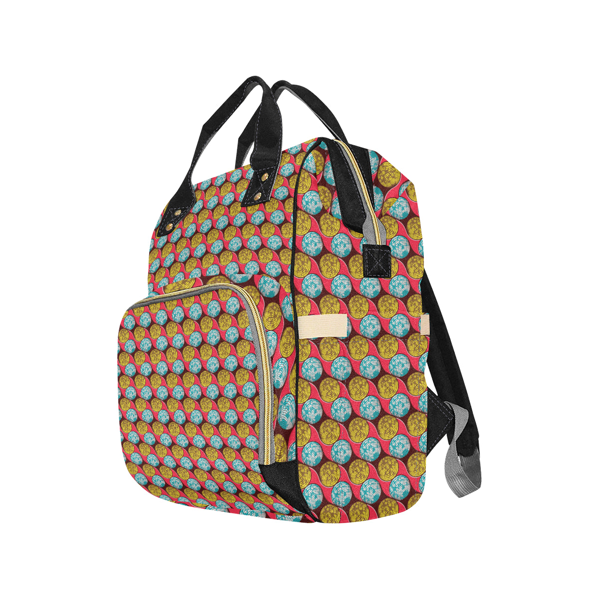 African Fashion Print Pattern Diaper Bag Backpack