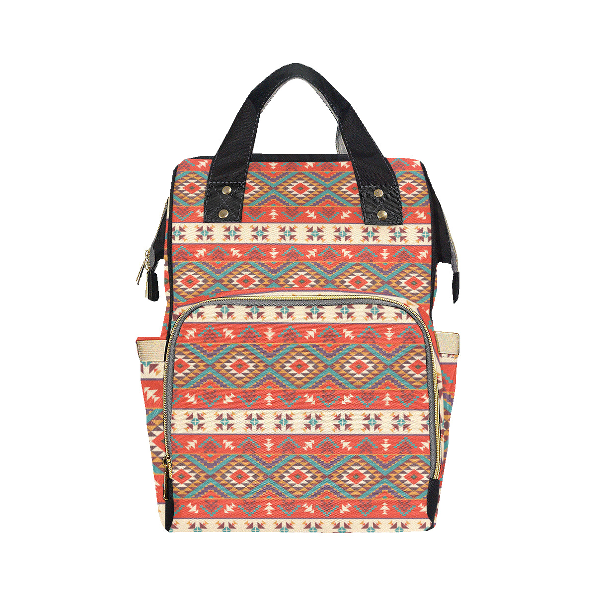 Aztec Red Print Pattern Diaper Bag Backpack
