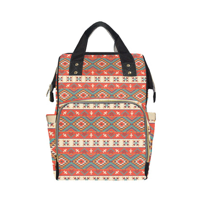 Aztec Red Print Pattern Diaper Bag Backpack