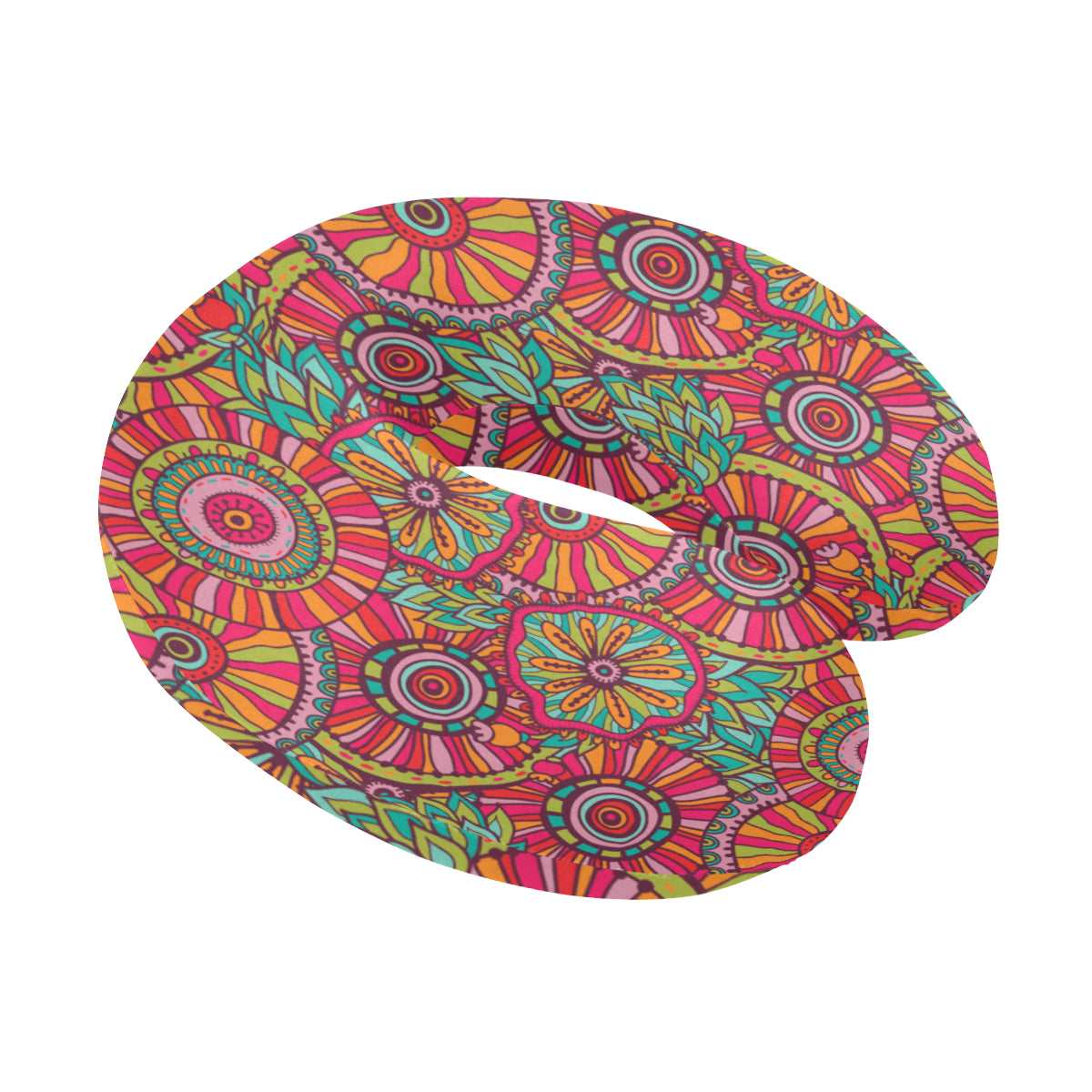 Boho Pattern Print Design 01 U-Shaped Travel Neck Pillow