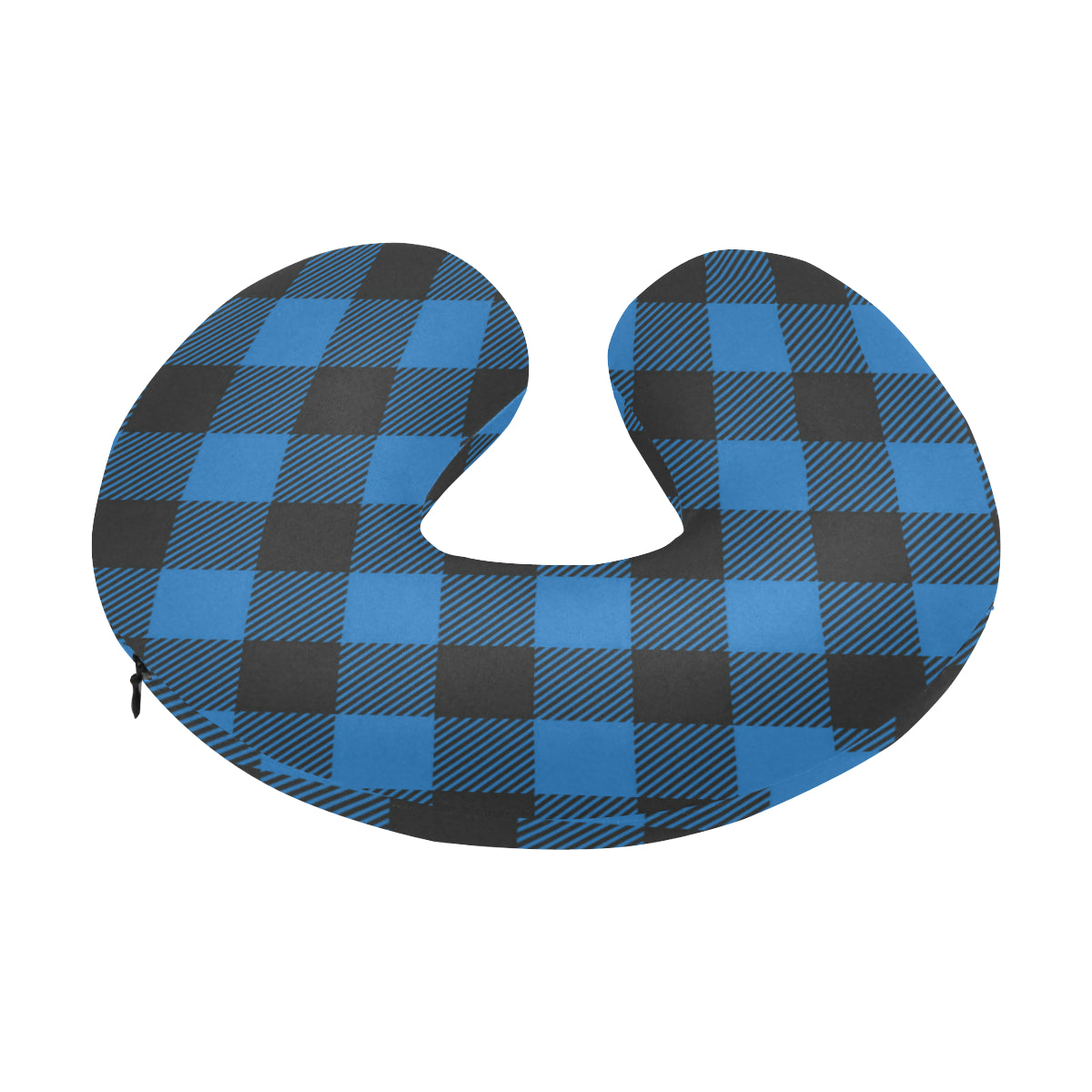 Buffalo check Blue Pattern Print Design 03 U-Shaped Travel Neck Pillow