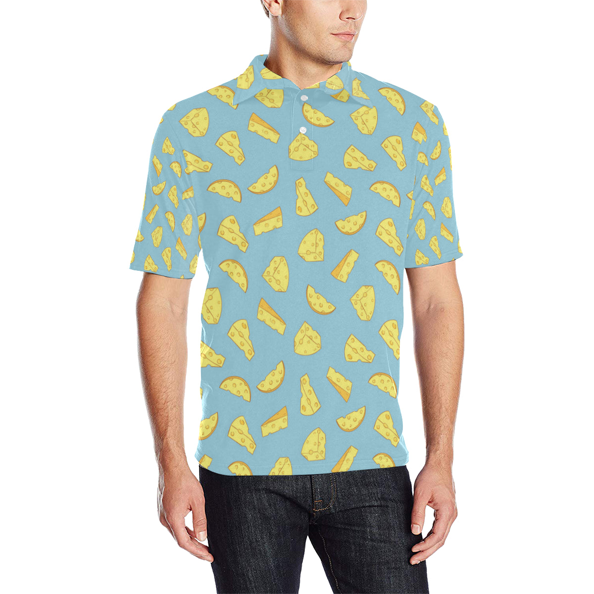 Cheese Pattern Print Design 04 Men Polo Shirt