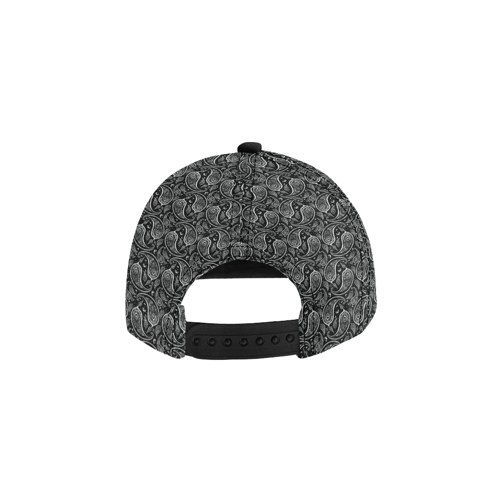 Paisley Black Design Print Snapback Cap