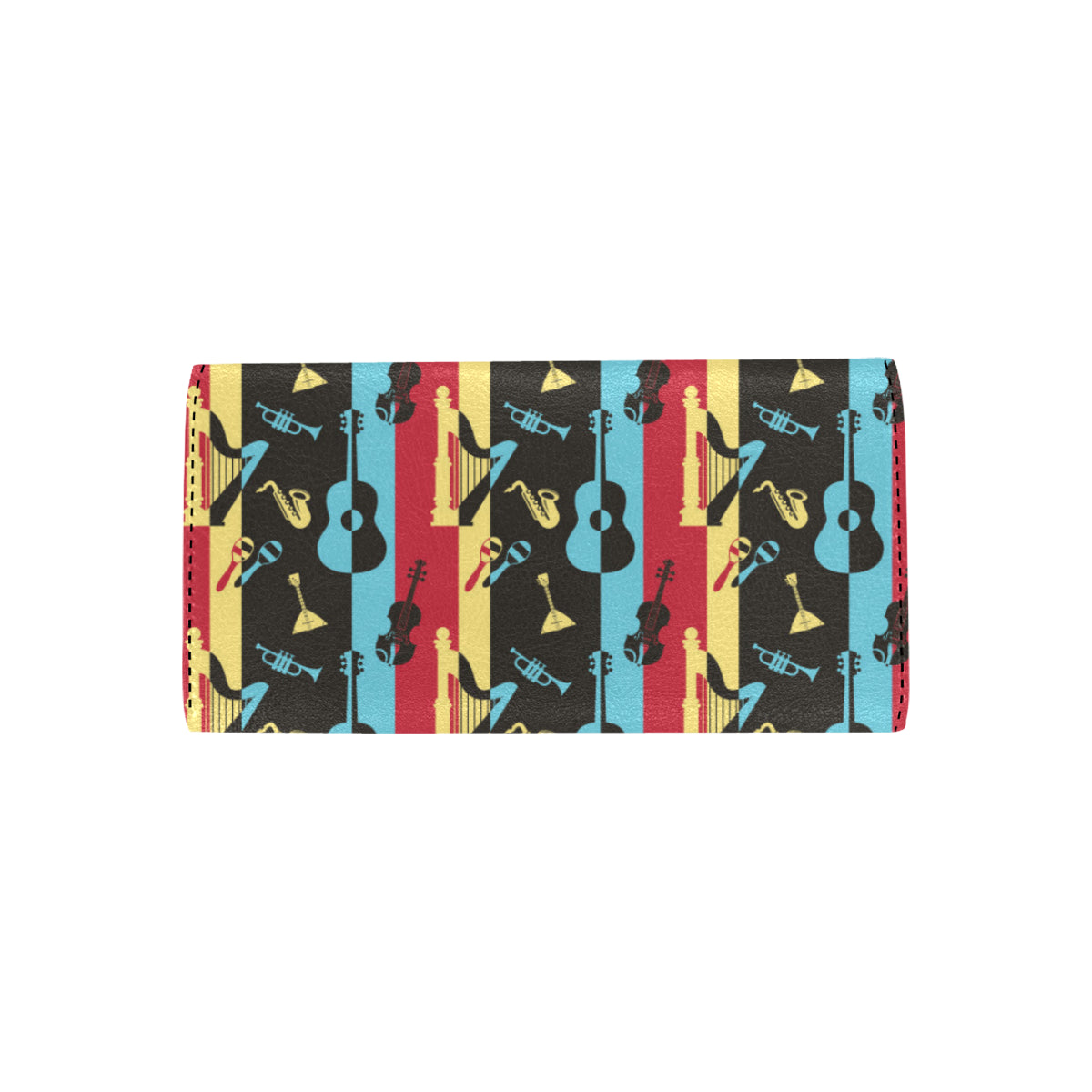 Jazz Pattern Print Design 02 Women's Trifold Wallet