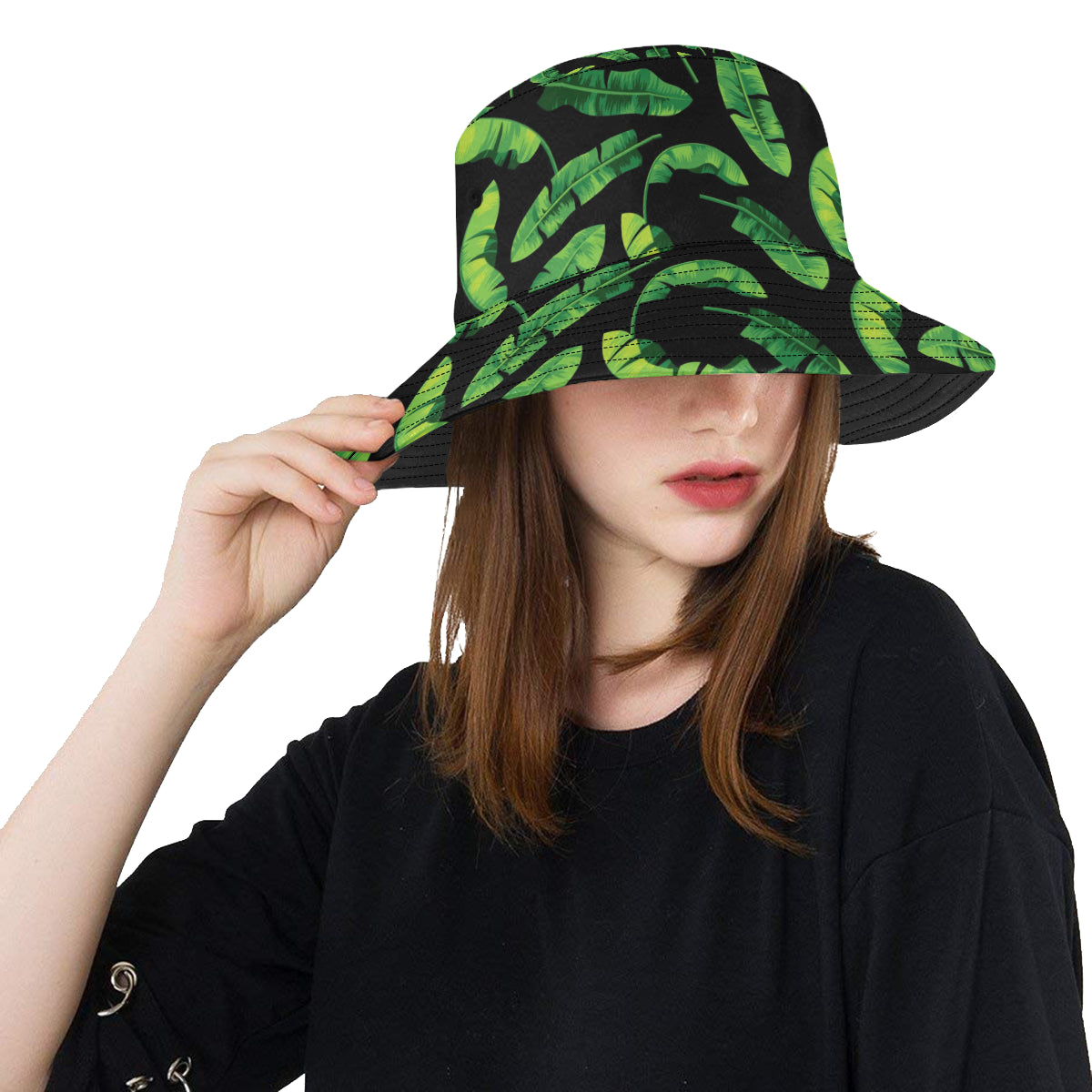 Banana Leaf Pattern Print Design BL02 Unisex Bucket Hat