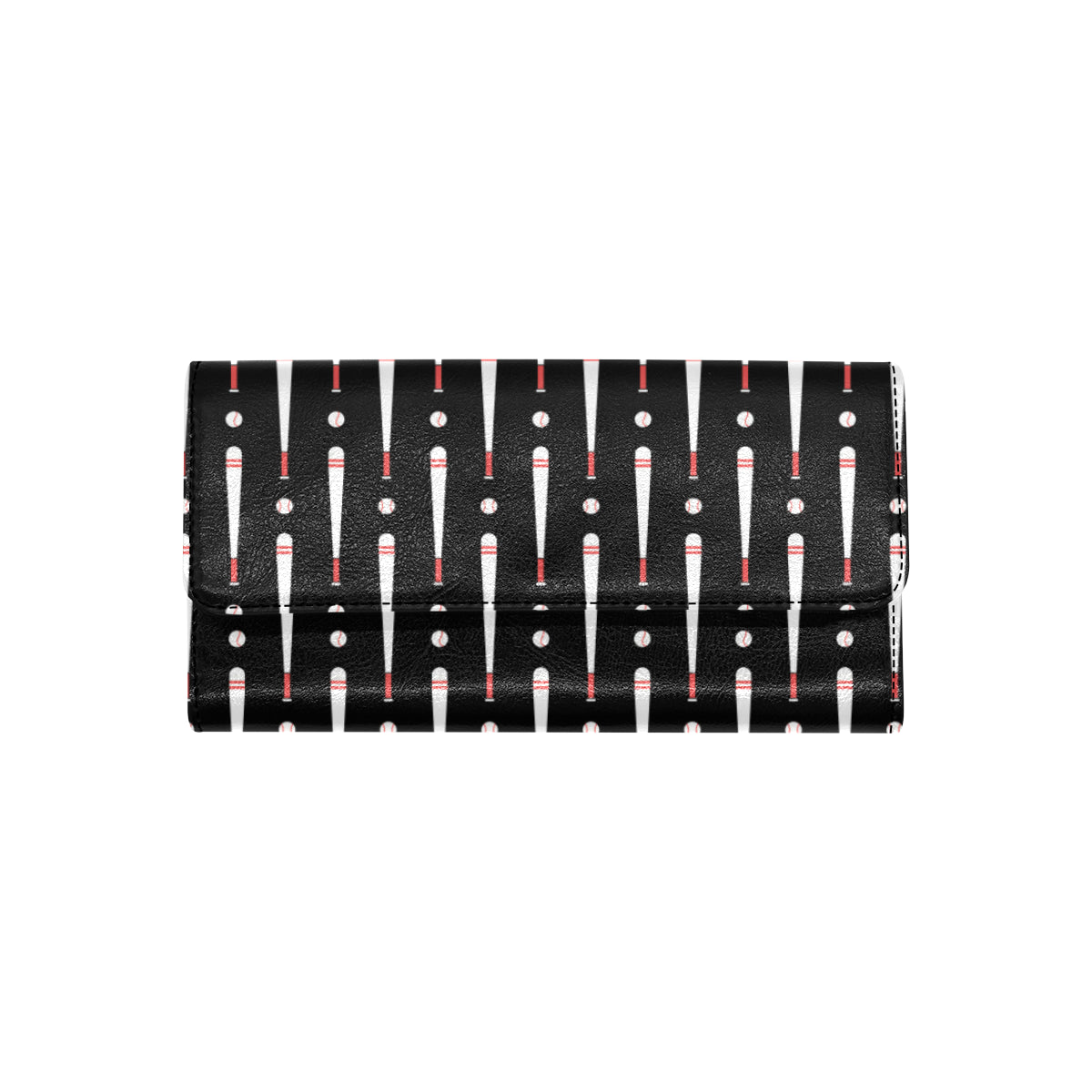 Baseball Pattern Print Design 03 Women's Trifold Wallet