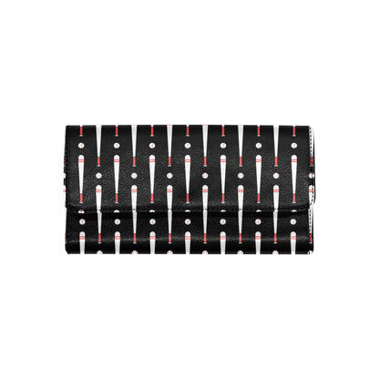 Baseball Pattern Print Design 03 Women's Trifold Wallet