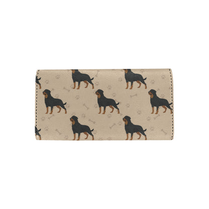 Rottweiler Pattern Print Design A01 Women's Trifold Wallet