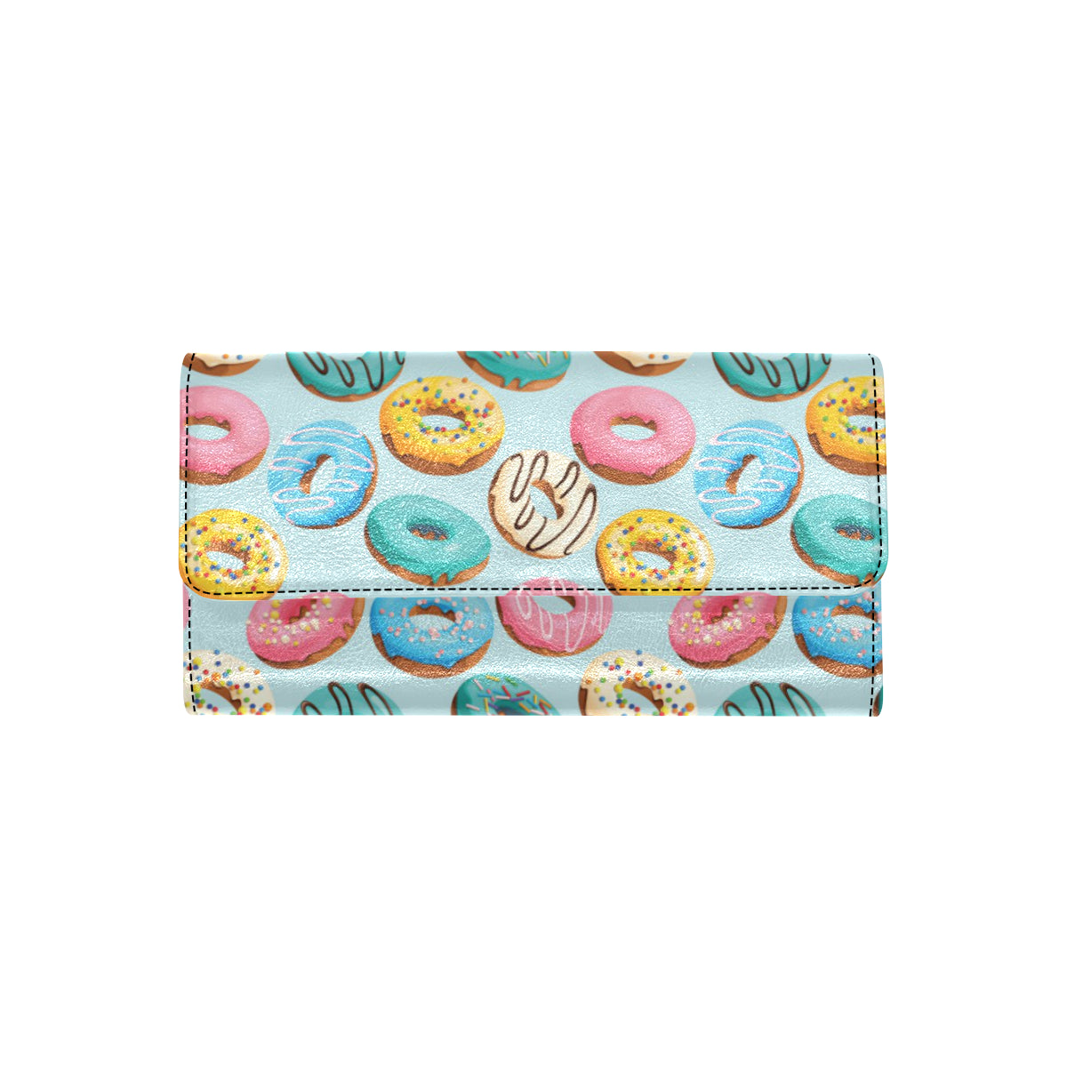 Donut Pattern Print Design DN05 Women's Trifold Wallet