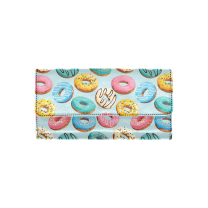 Donut Pattern Print Design DN05 Women's Trifold Wallet