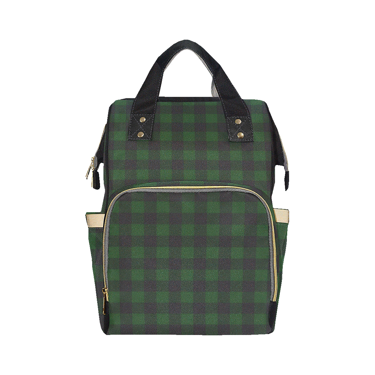 Buffalo check Green Pattern Print Design 02 Diaper Bag Backpack