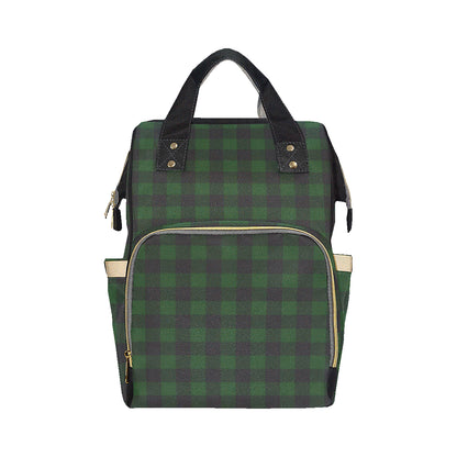 Buffalo check Green Pattern Print Design 02 Diaper Bag Backpack