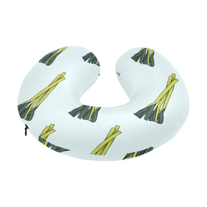 Leek Pattern Print Design 03 U-Shaped Travel Neck Pillow