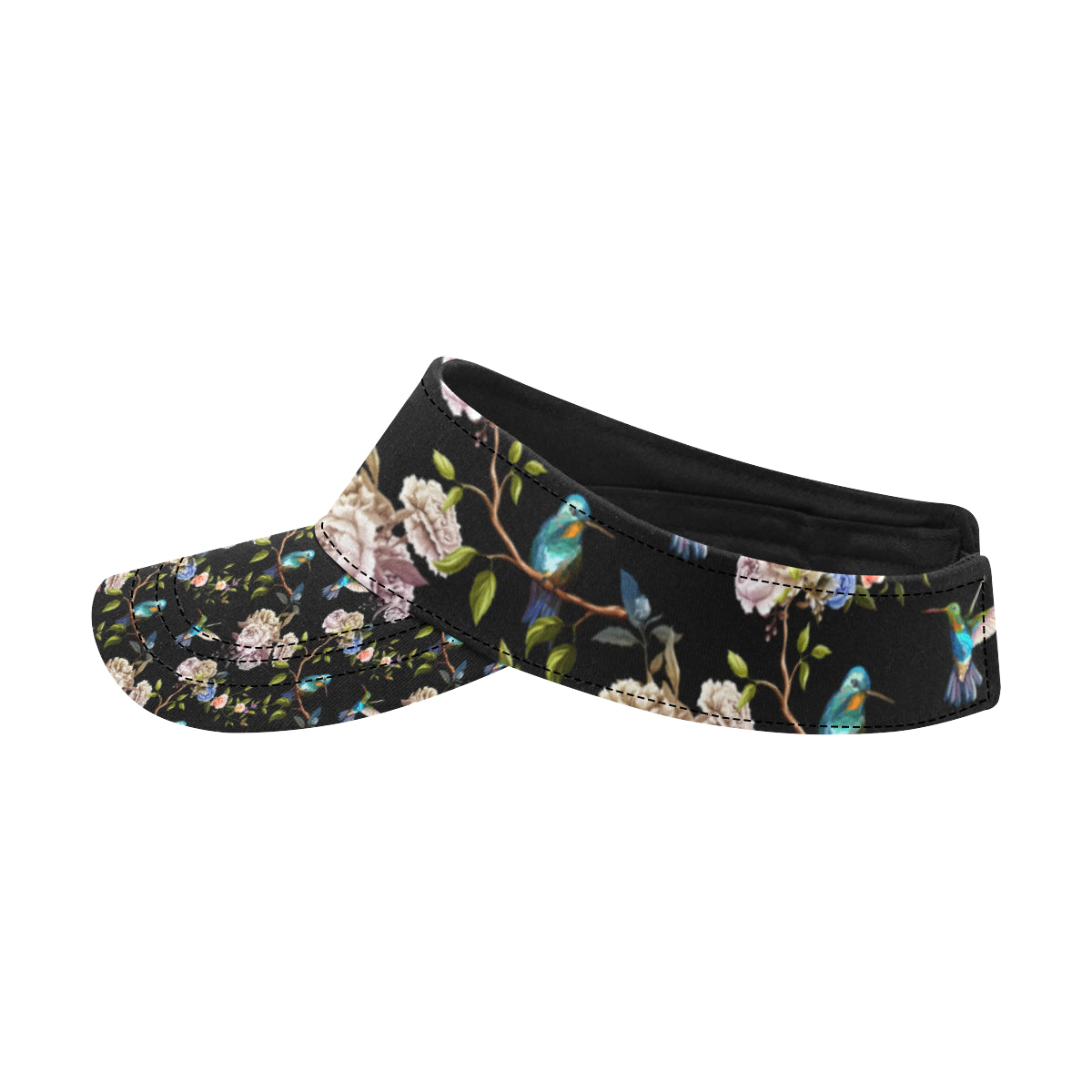Hummingbird Flower Themed Print Unisex Sun Visor