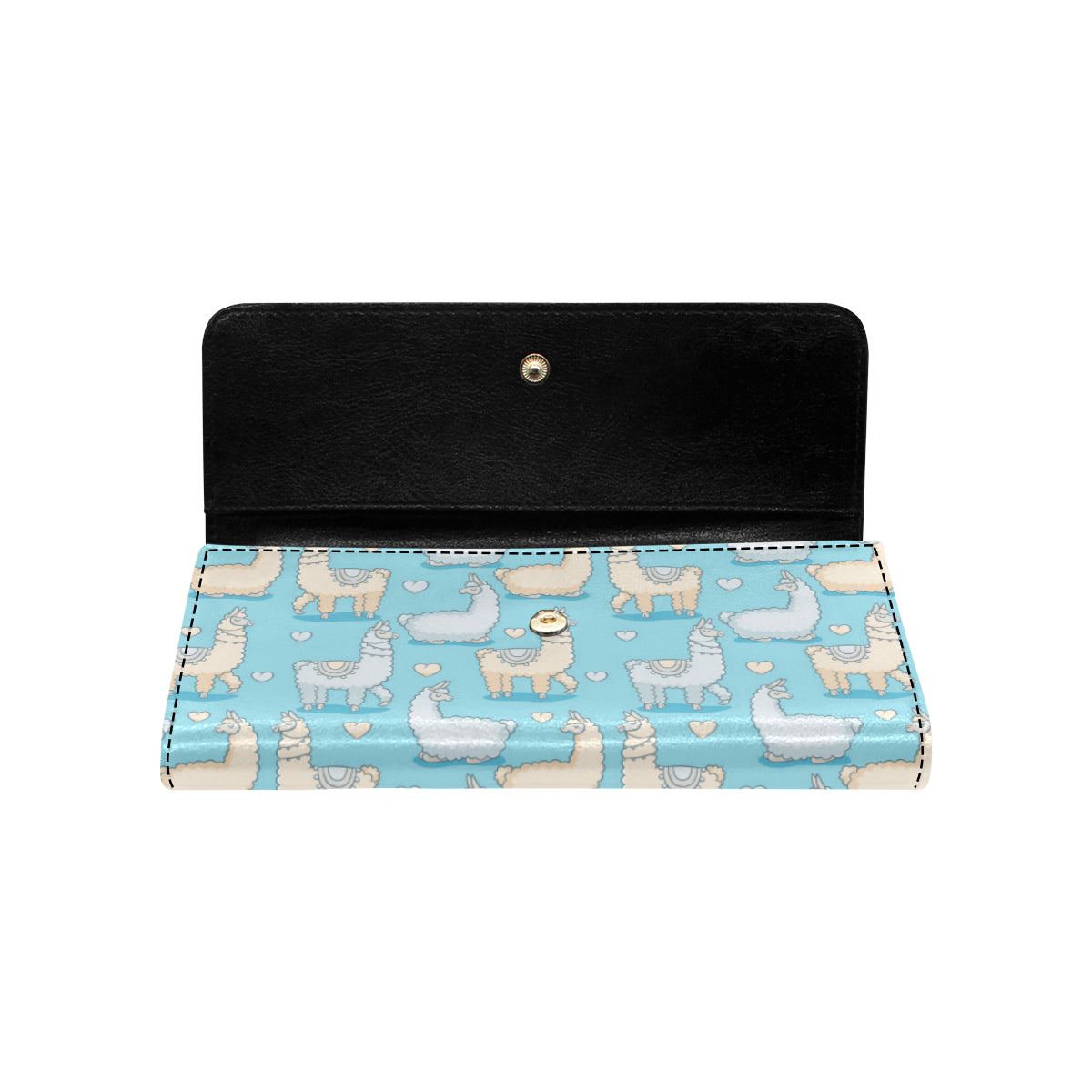 Alpaca Pattern Print Design 06 Women's Trifold Wallet
