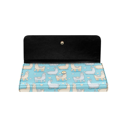 Alpaca Pattern Print Design 06 Women's Trifold Wallet