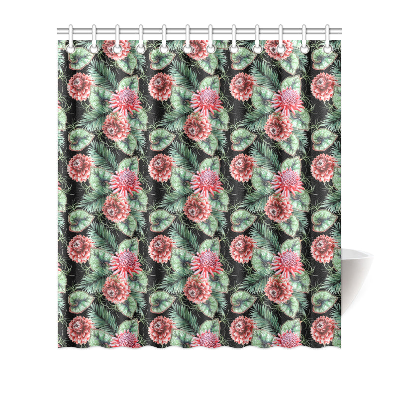 Dahlia Pattern Print Design DH06 Shower Curtain