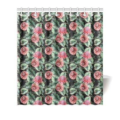 Dahlia Pattern Print Design DH06 Shower Curtain