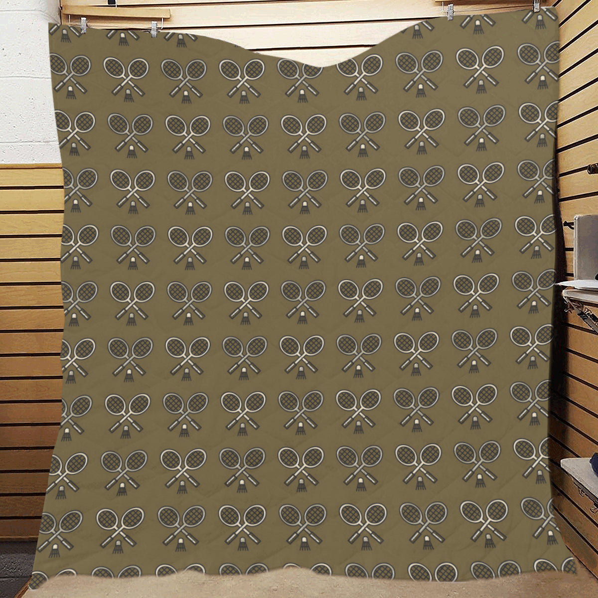 Badminton Pattern Print Design 07 Premium Quilt