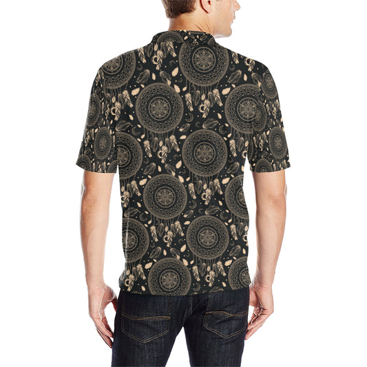 Dream Catcher Mandala Boho Moon Men Polo Shirt