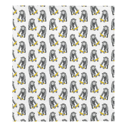 Chimpanzee Pattern Print Design 05 Premium Quilt