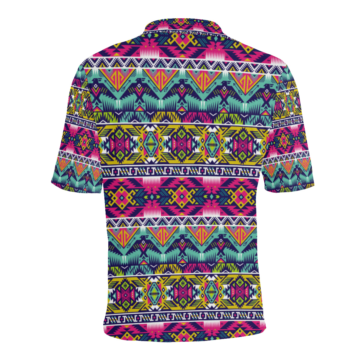 Indian Navajo Color Themed Design Print Men Polo Shirt