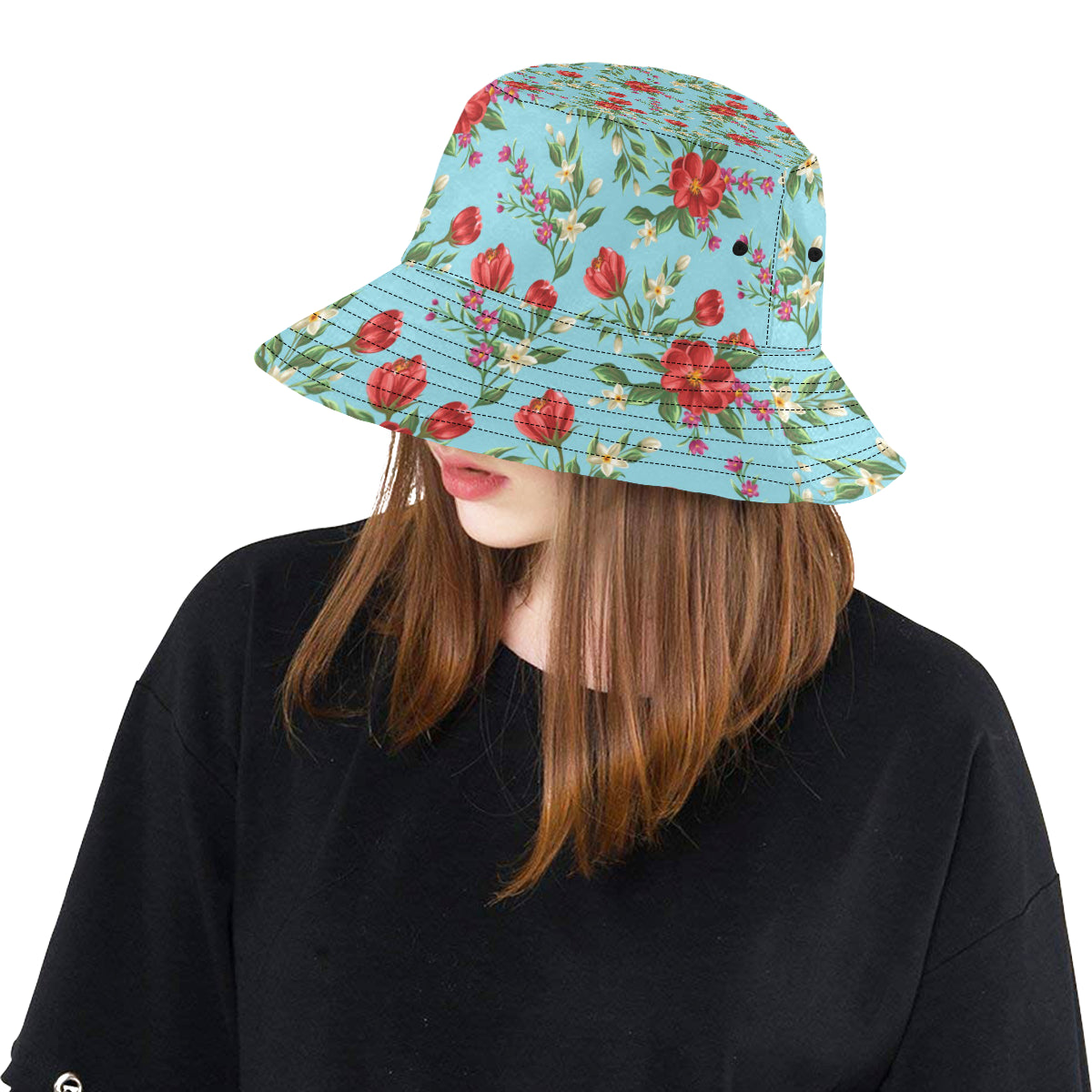 Summer Floral Pattern Print Design SF011 Unisex Bucket Hat