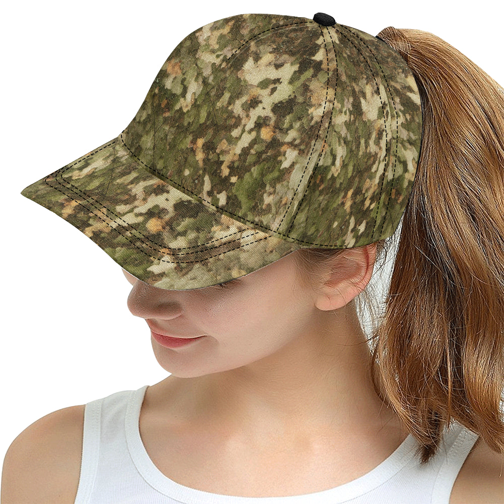 Camo Realistic Tree Texture Print Snapback Cap