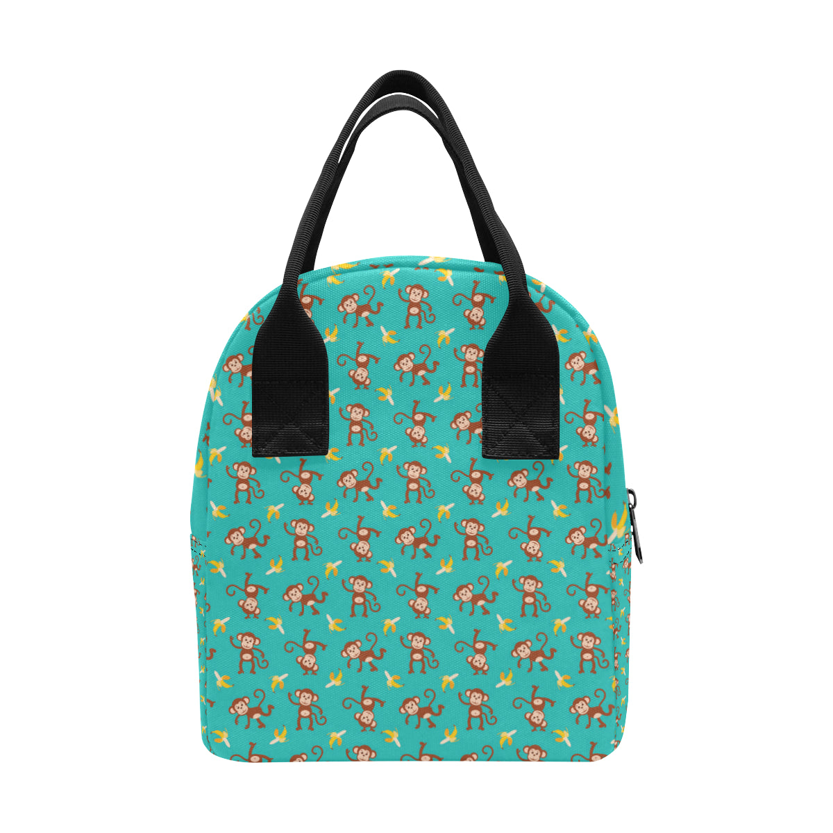 Monkey Banana Design Themed Print Insulated Lunch Bag