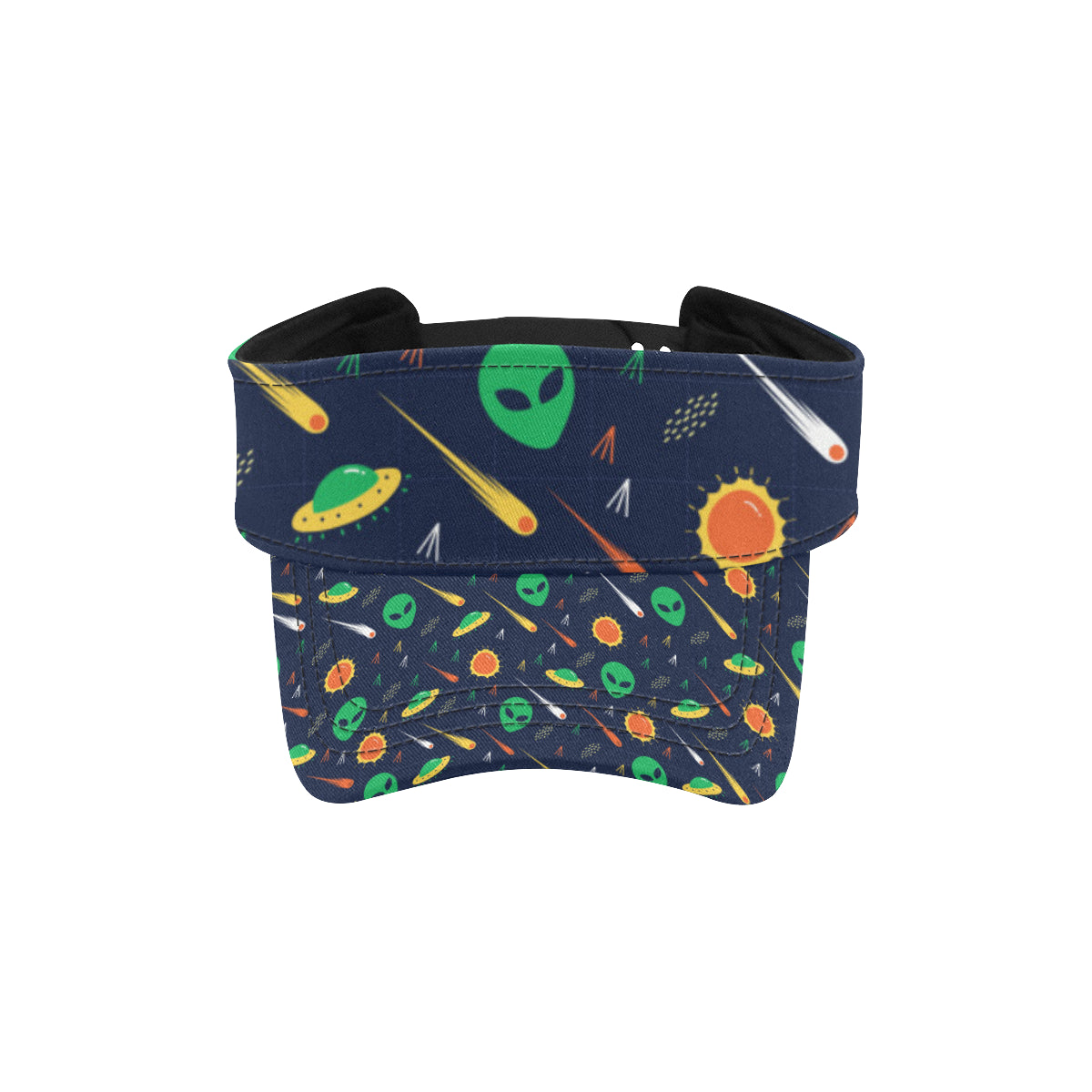 Alien UFO Pattern Print Design 05 Unisex Sun Visor