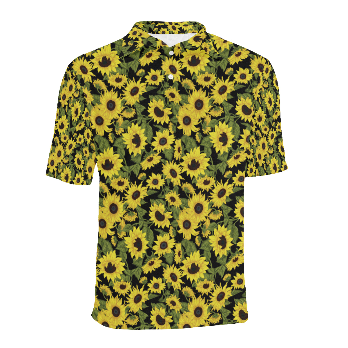 Sunflower Fresh Bright Color Print Men Polo Shirt