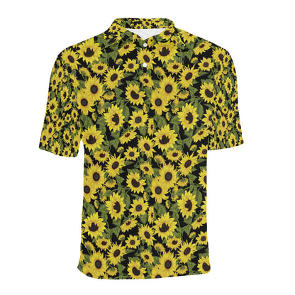 Sunflower Fresh Bright Color Print Men Polo Shirt