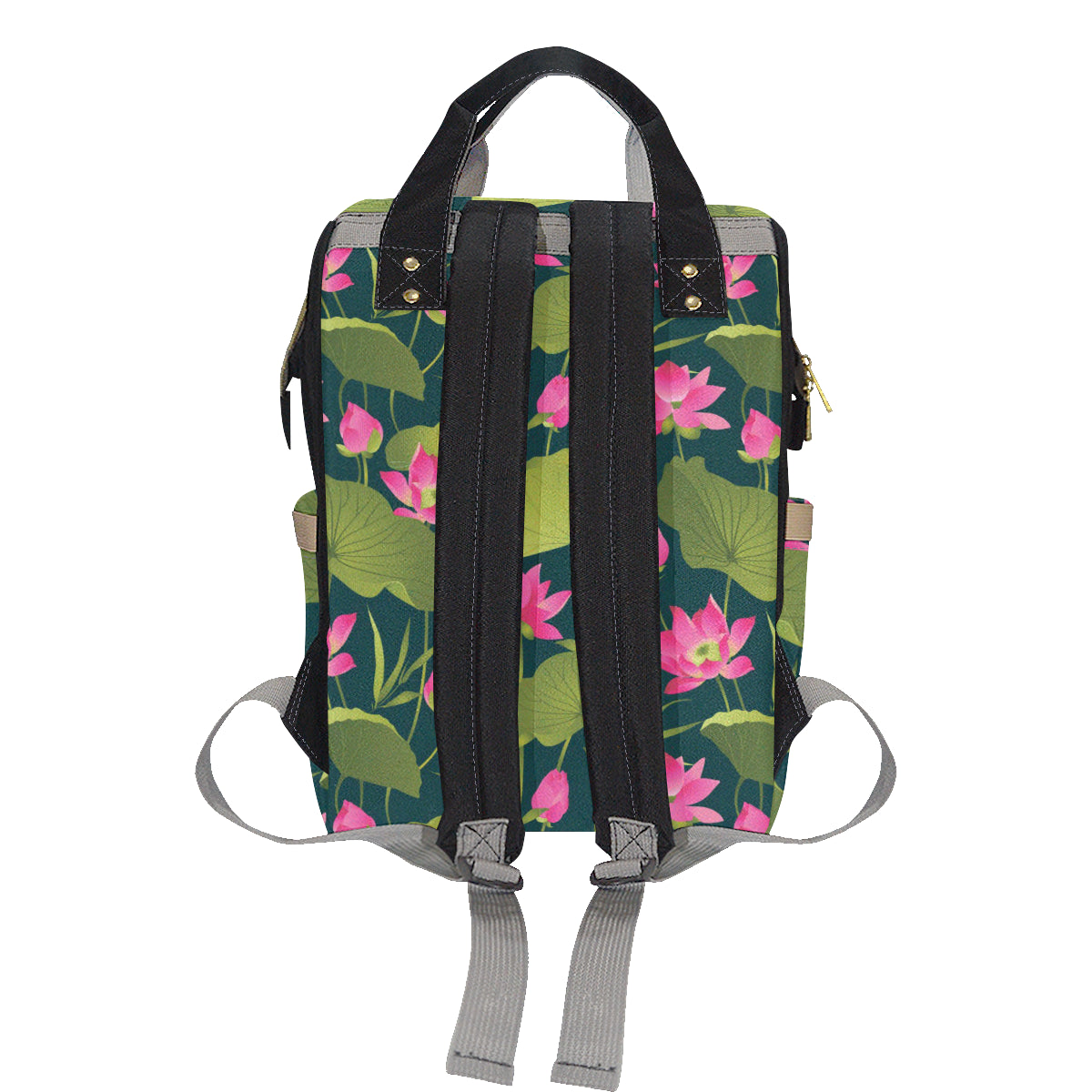 Water Lily Pattern Print Design WL09 Diaper Bag Backpack