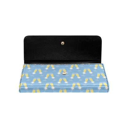 Champagne Pattern Print Design 06 Women's Trifold Wallet