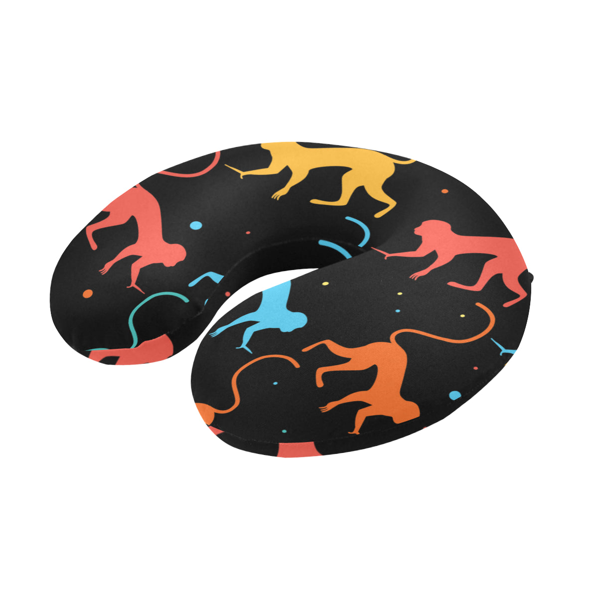Monkey Pattern Print Design 01 U-Shaped Travel Neck Pillow
