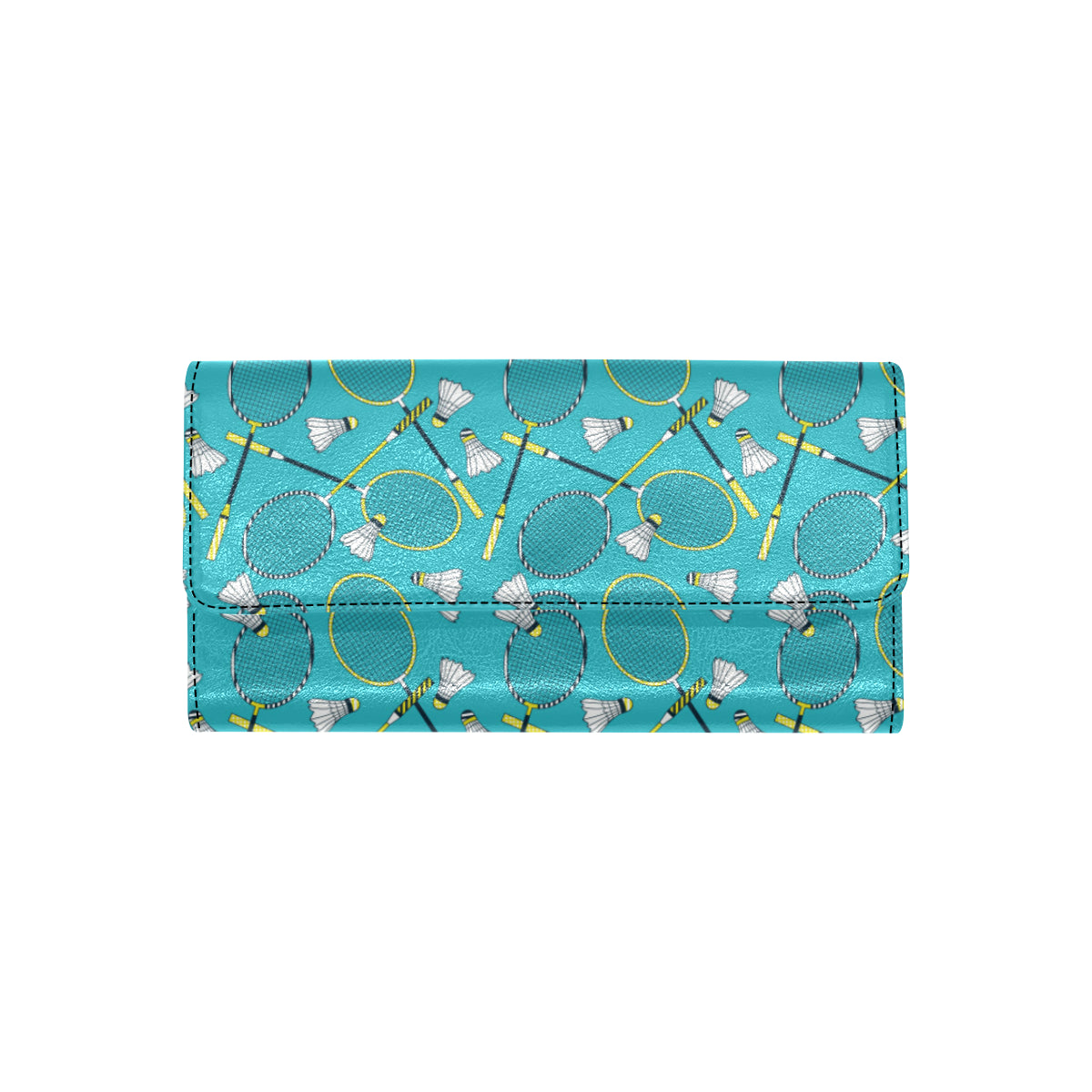 Badminton Pattern Print Design 06 Women's Trifold Wallet