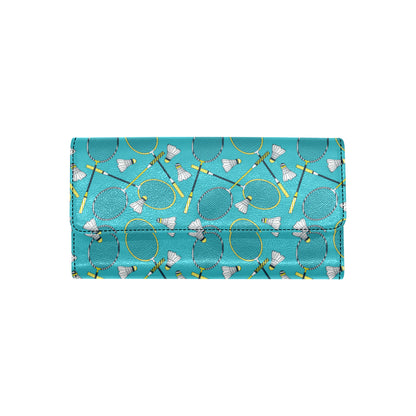 Badminton Pattern Print Design 06 Women's Trifold Wallet