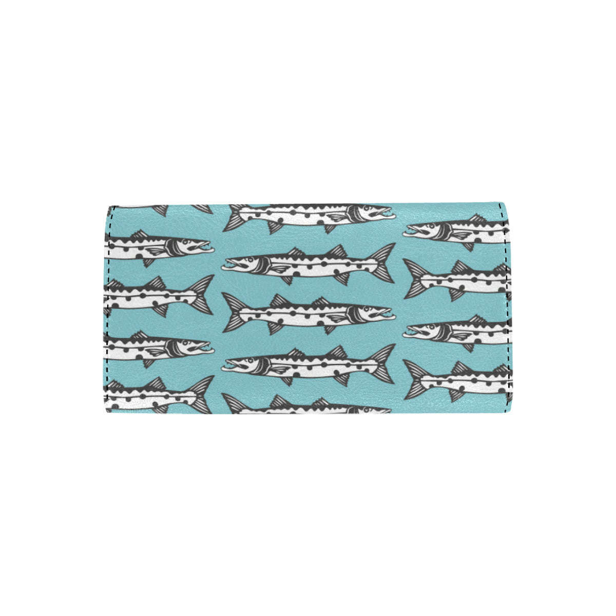 Barracuda Pattern Print Design 03 Women's Trifold Wallet