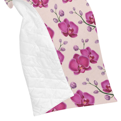 Orchid Pattern Print Design A02 Premium Quilt