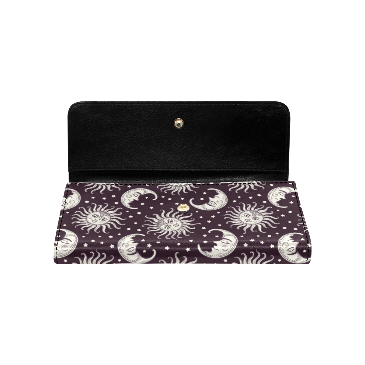 Sun Moon Face Women's Trifold Wallet