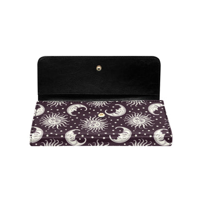 Sun Moon Face Women's Trifold Wallet