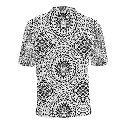 Polynesian Tribal Mask Men Polo Shirt