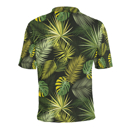 Palm Leaf Pattern Print Design A05 Men Polo Shirt