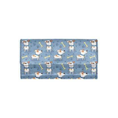 Bull Terriers Pattern Print Design 04 Women's Trifold Wallet