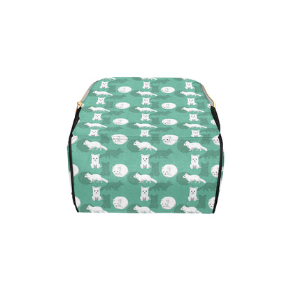 Arctic Fox Pattern Print Design Diaper Bag Backpack