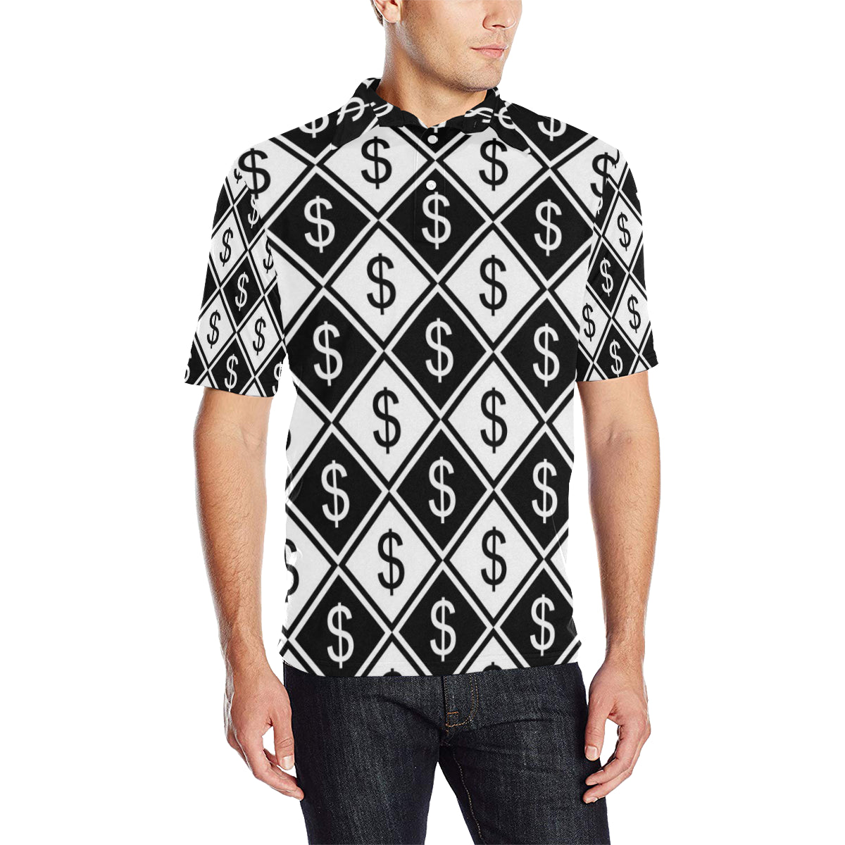 Money Pattern Print Design 04 Men Polo Shirt